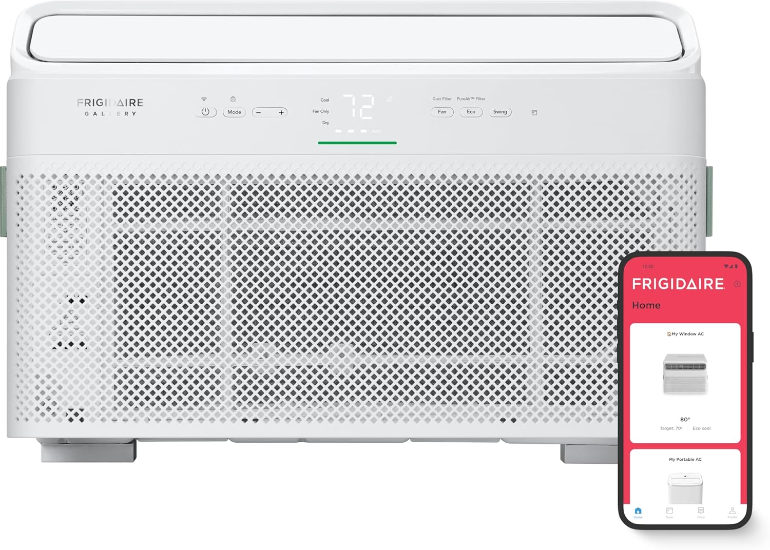 Frigidaire GHWQ103WC1 Inverter Quiet Temp Room Air Conditioner, 10,000 BTU with Wi-Fi Connected, Works with Alexa, Energy Star Certified, Easy-to-Clean Washable Filter, in White wourant