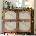Nicetree freestanding ultra-thin arched rattan shoe cabinet wourant