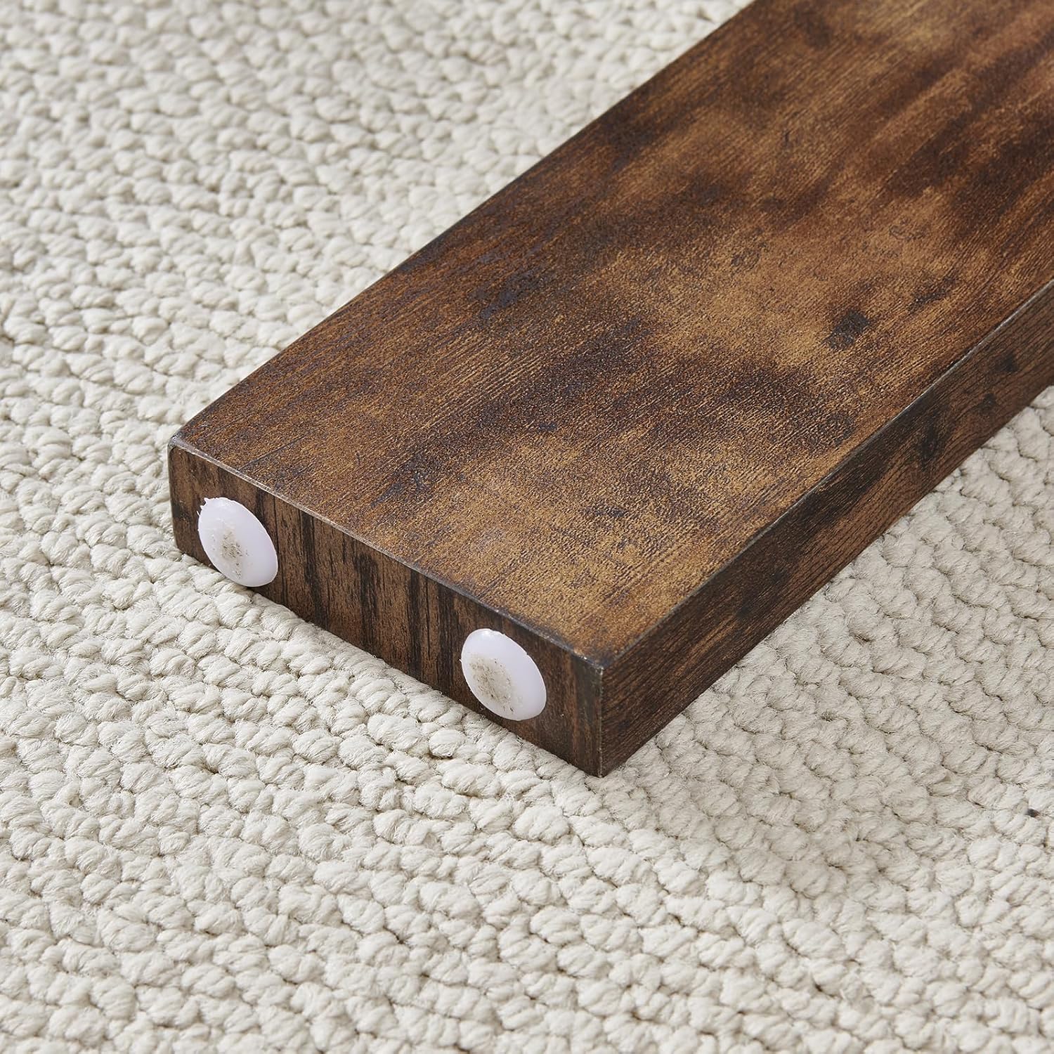 Living Room Rectangle Coffee Table, Tea Table Suitable for Waiting Room, Modern Side Coffee Table with Wooden Leg, Glass Tabletop wourant