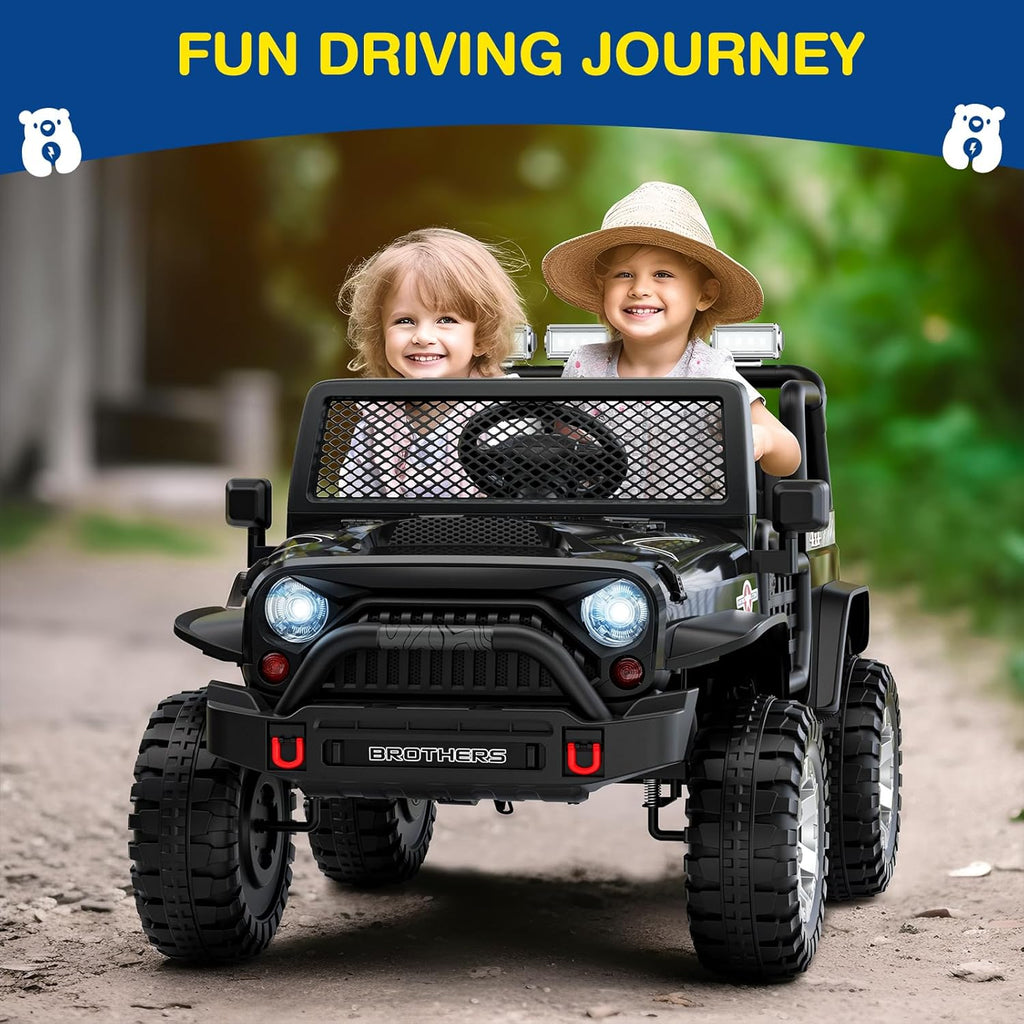 L8 Ride On Car, 2 Seater, 12V Kids Electric Car w/Remote Control, 4-Wheel Suspension, Bluetooth Speaker, Multi Music Modes, 3 Speeds, LED Lights, Xmas & Birthday Gift Ideas for Kids Ages 3+ wourant
