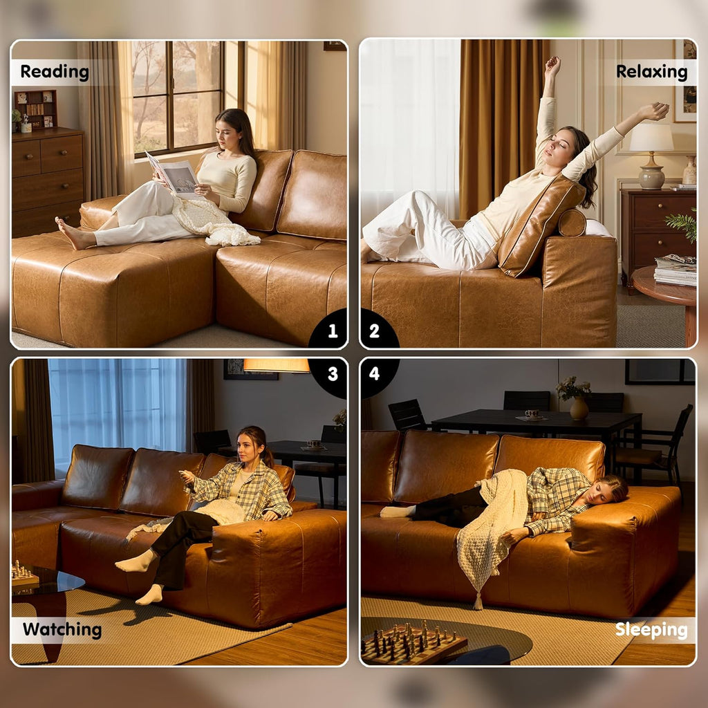 Ovios 104" Cloud Section Sofa L-shaped lounge chair, modern modular sofa wourant
