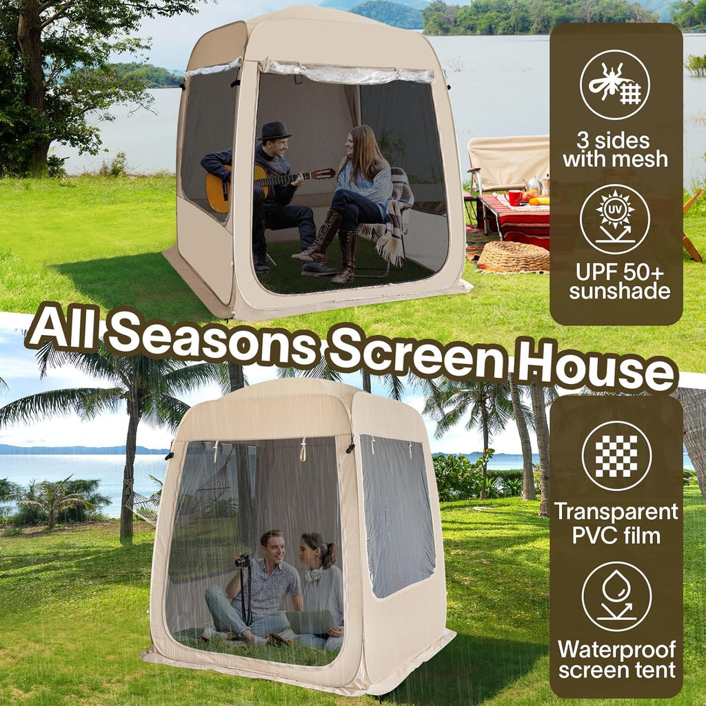 Alvantor Screen House Gazebo, 6-10-15 Person Pop Up Igloo Screened Canopy Tent with Mosquito Netting Sides, Instant UV Resistant Sun Shelter for Garden, Patio, Backyard wourant