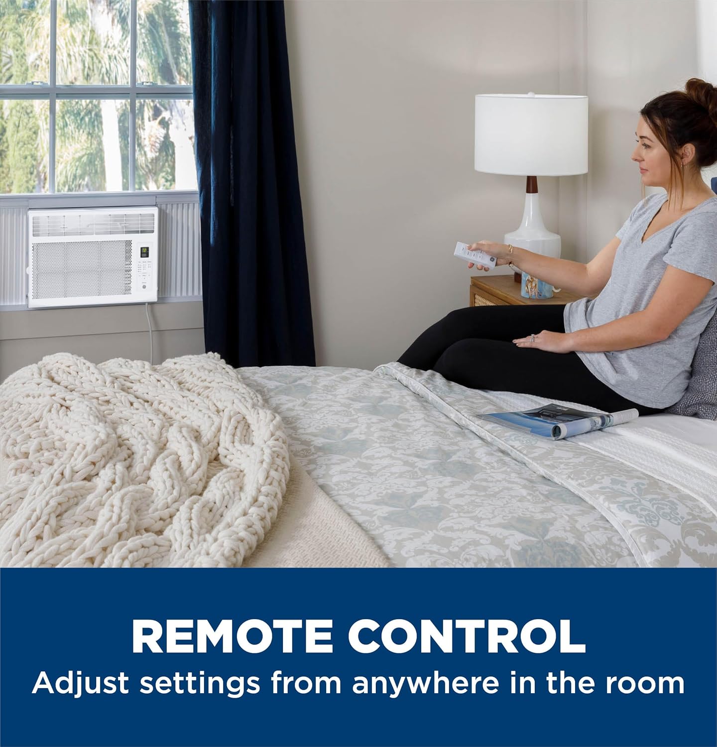 GE Window Air Conditioner Unit, 6,000 BTU for Small Rooms up to 250 sq ft. with Adjustable Fan and Cooling Settings, Perfect for Small Bedroom or Living Room, Easy Install Kit Included, White wourant