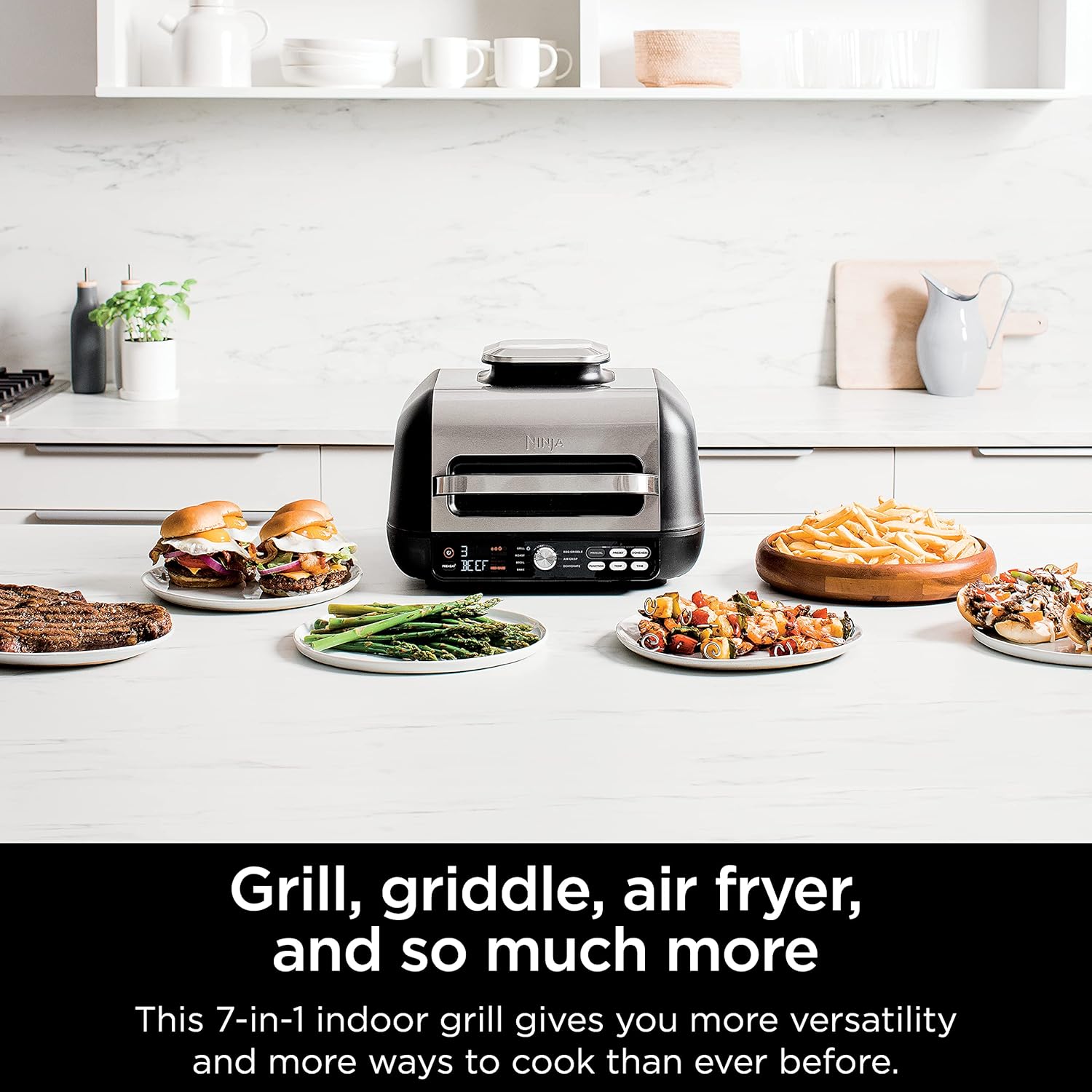Ninja Foodi Smart XL 6-in-1 Indoor Grill with Air Fry, Bake, Roast, Broil, and Dehydrate, Smart Thermometer wourant