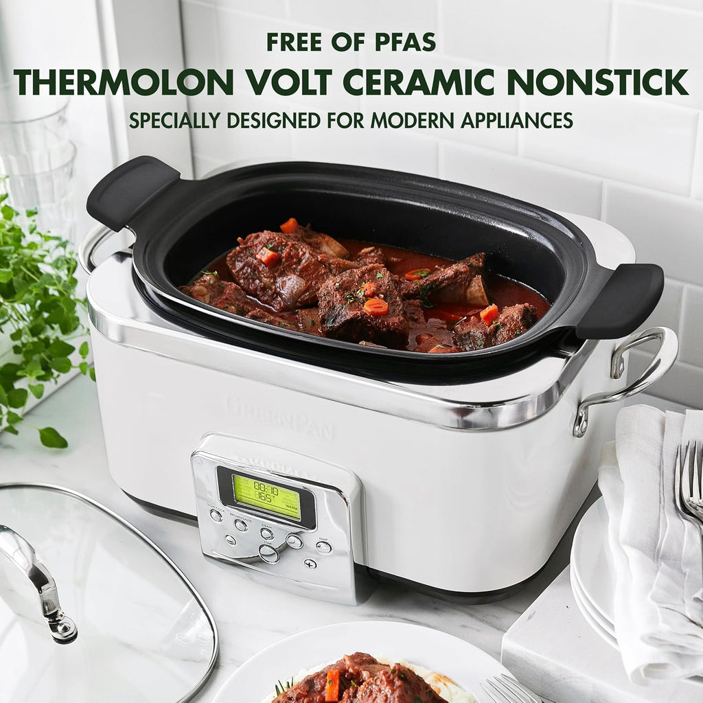 8-in-1 Programmable 6QT Electric Slow Cooker with Dishwasher-Safe Lid and Removable Base wourant