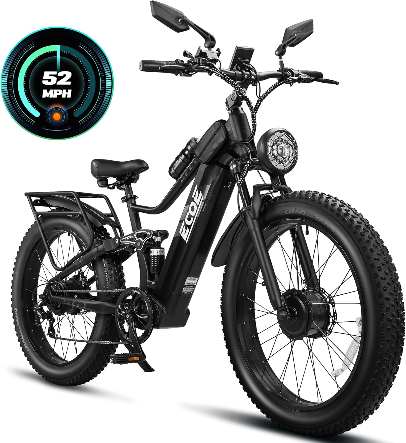 EcoE 6000W/5000W Dual Motor Electric Bike 52MPH All Terrain Ebikes 7-Speed Gear Electric Bicycle wourant