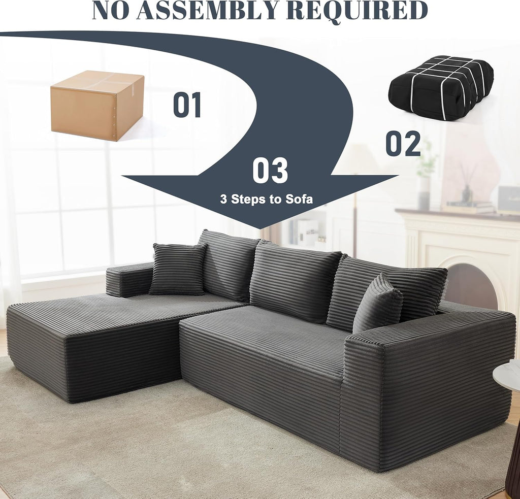 110-inch cloud sofa boneless sofa in the living room modular sofa with deep seats wourant