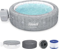 SaluSpa Sicily AirJet 7 Person Inflatable Hot Tub Round Portable Outdoor Spa with 180 Soothing AirJets and Insulated Cover, Gray wourant