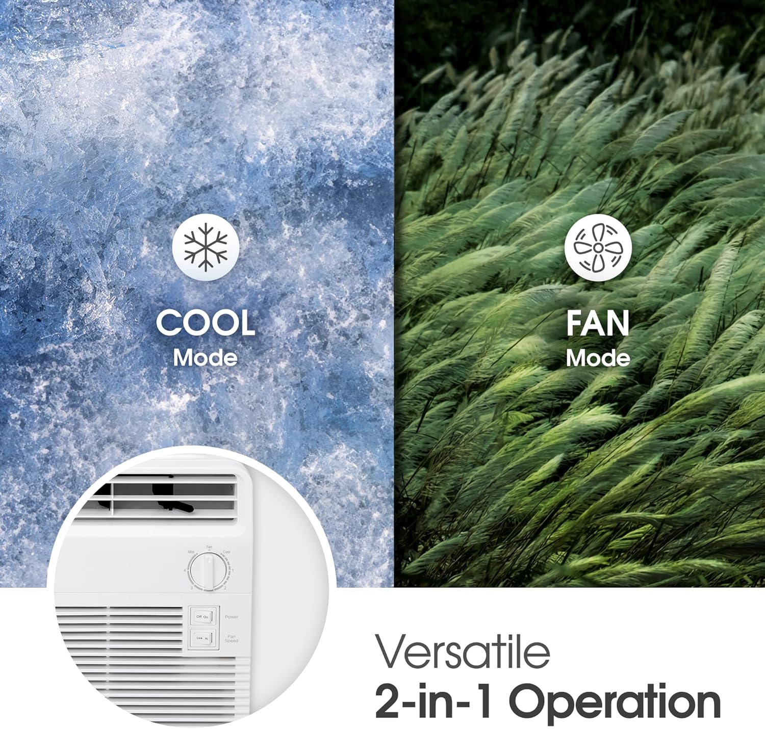 LG 5000 BTU Window Air Conditioners [2023 New] Easy Mechanical Control Ultra-Quiet Compact-size Cools Washable Filter 150 Sq.Ft. for Small Room AC Unit air conditioner Easy Installation wourant
