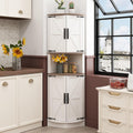 Vabches 64.8" Tall Farmhouse Corner Cabinet Farmhouse Storage Cabinet with Barn Door Design wourant