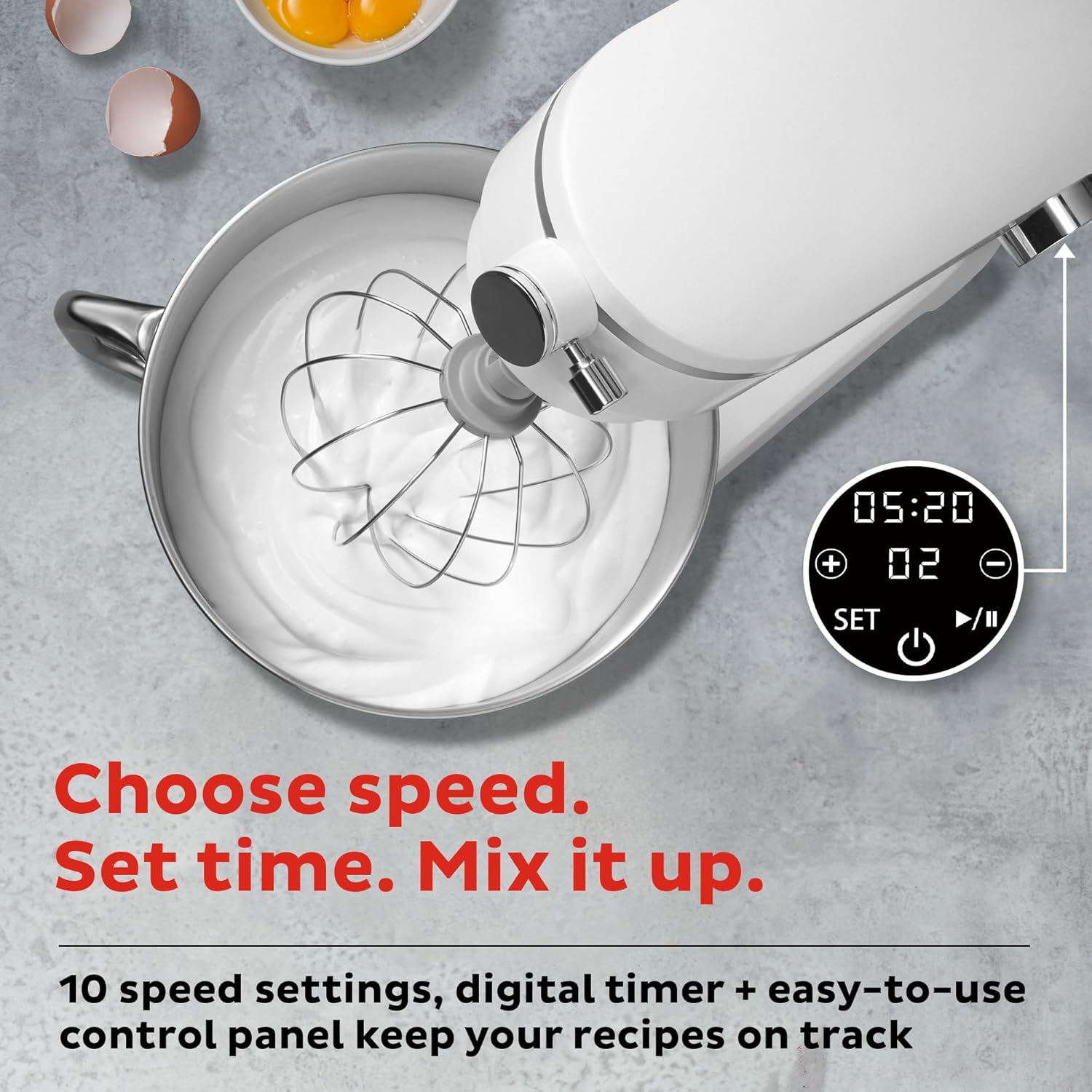Instant Pot Instant Stand Mixer Pro 600W 10-Speed Electric Mixer with Digital Interface,7.4-Qt Stainless Steel Bowl,Dishwasher Safe Whisk,Dough Hook and Mixing Paddle wourant