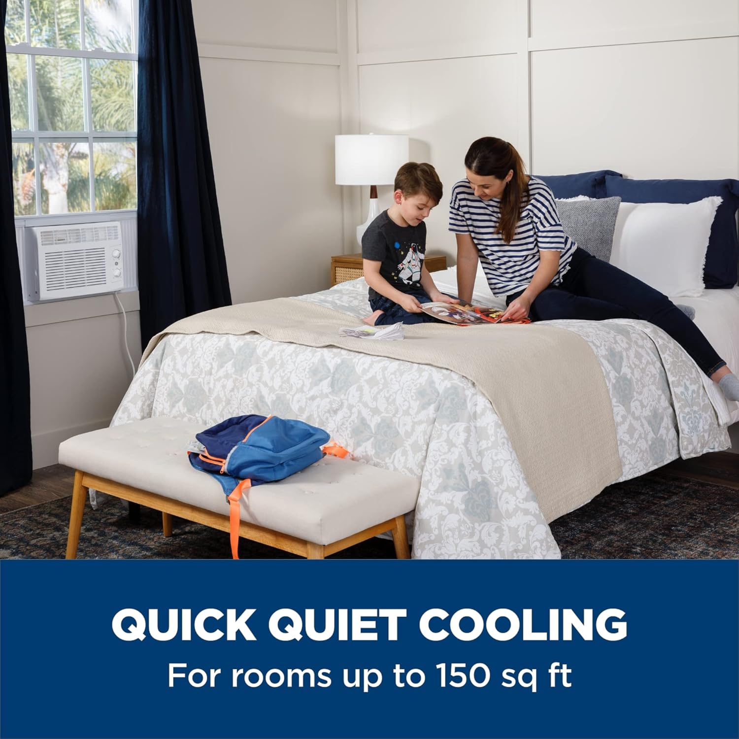 GE Window Air Conditioner Unit, 6,000 BTU for Small Rooms up to 250 sq ft. with Adjustable Fan and Cooling Settings, Perfect for Small Bedroom or Living Room, Easy Install Kit Included, White wourant