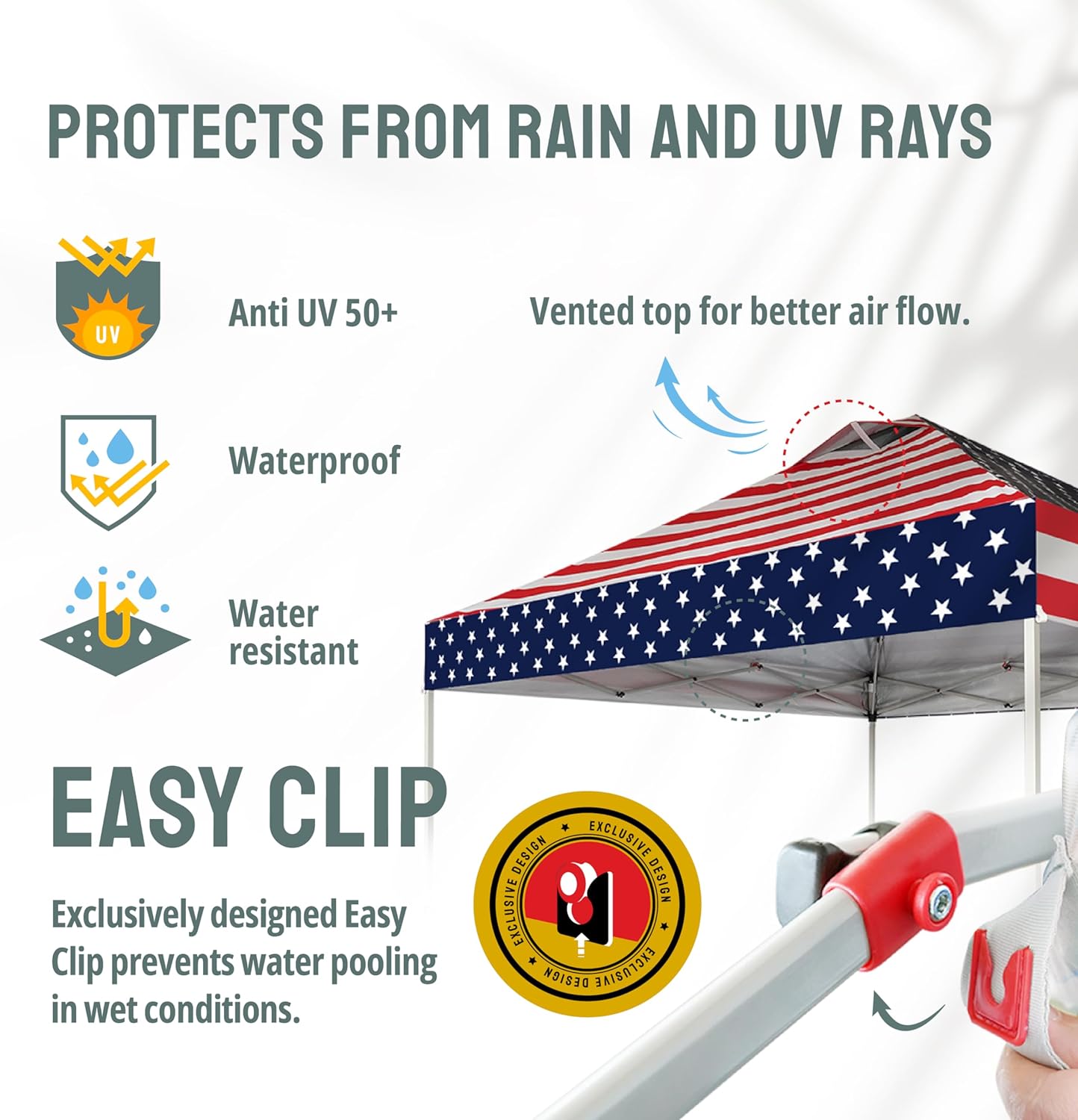10x10 Pop-Up Awning - One-Click Installation Beach Tent - Outdoor Sunshade Silver Coated Top, 3 Heights and 4 Sand Pockets wourant