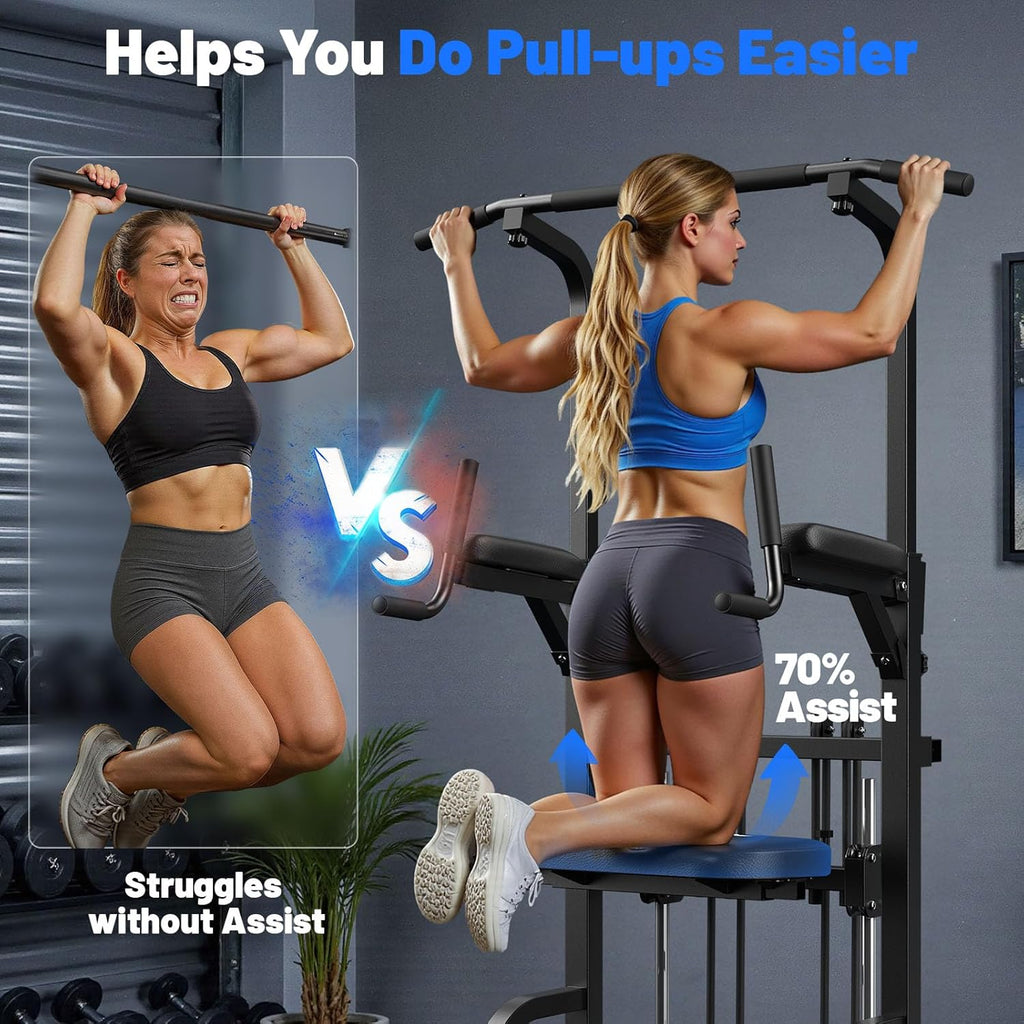 Sportsroyals Power Tower Pulp Up Bar Station, 450 lbs stable suspended immersion tilt station wourant