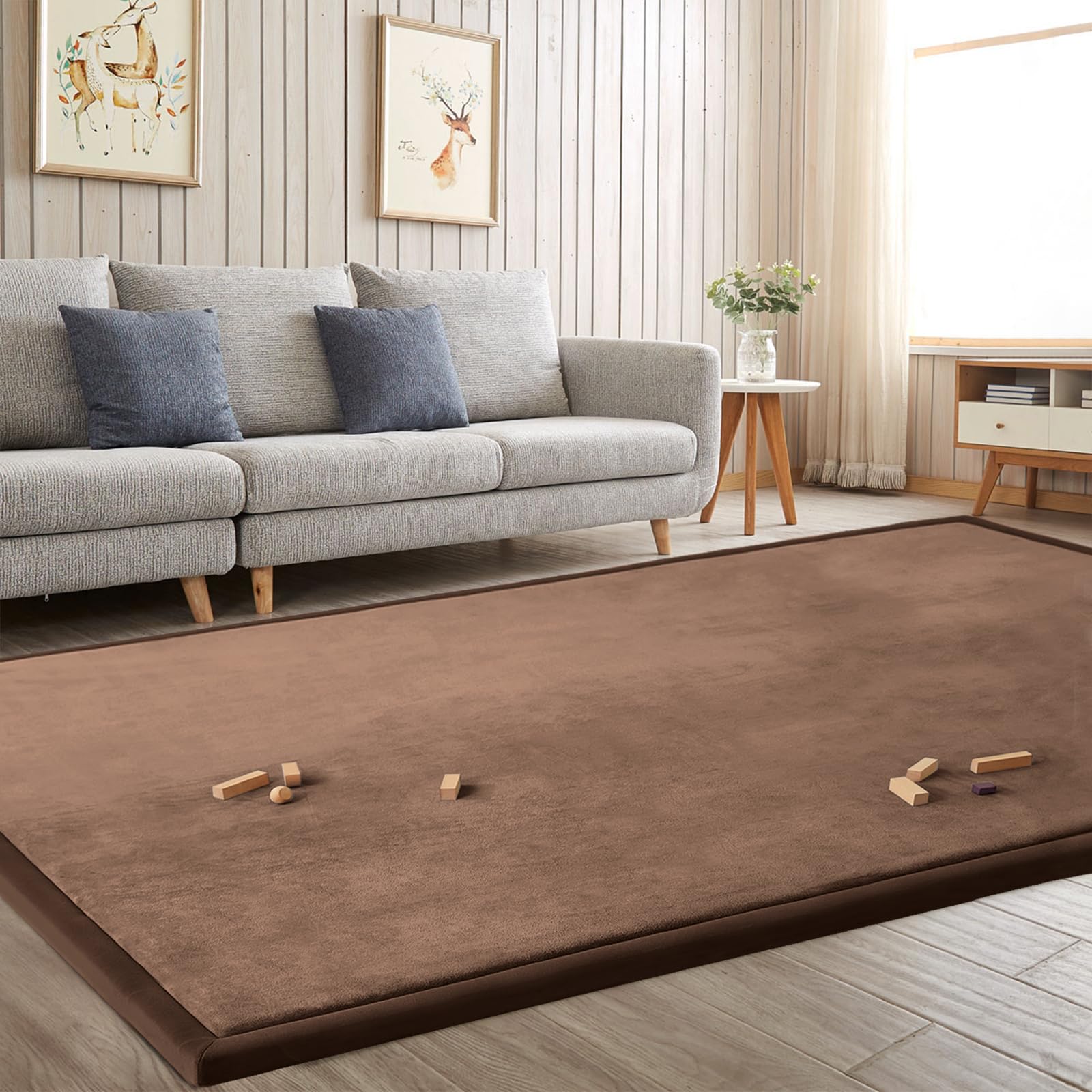 Baby Play Mat Nursery Rug Memory Foam Area Rug Soft Padded Carpet 1" Thick Playmat wourant