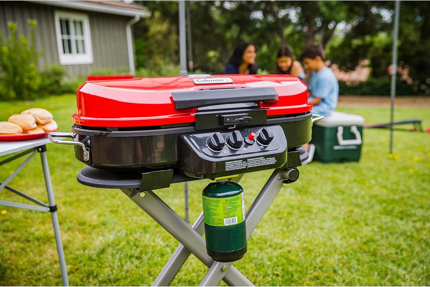 RoadTrip 285 Portable Stand-Up Propane Grill with 3 Adjustable Burners & Instastart Ignition, 20,000 BTUs of Power for Outdoor Cooking, Camping, Tailgating, Grilling, BBQs, & More wourant