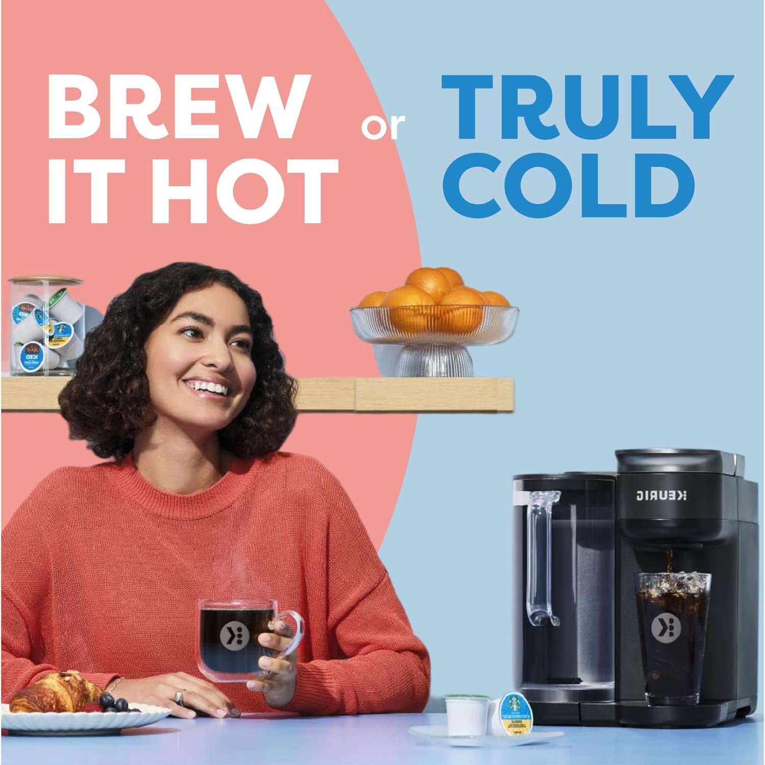 Keurig K-Brew+Chill Iced or Hot Single-Serve K-Cup Coffee Maker with MultiStream and QuickChill Technology, 70oz. Removable Reservoir wourant