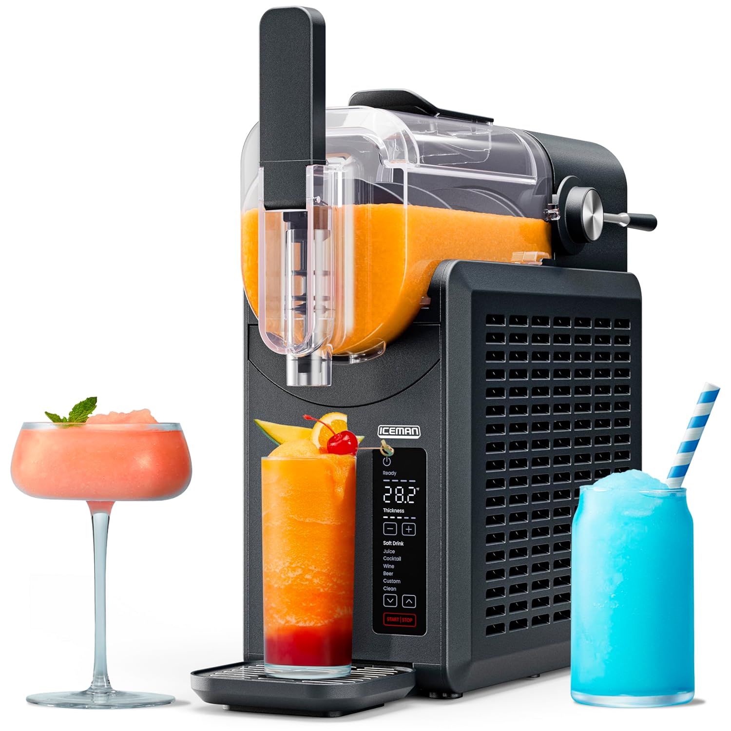 Iceman Slush-Ease Smoothie Maker, Frozen Drink Maker with 5 presets + custom options, easy dispensing wand for making frozen margaritas, slushies and smoothies wourant