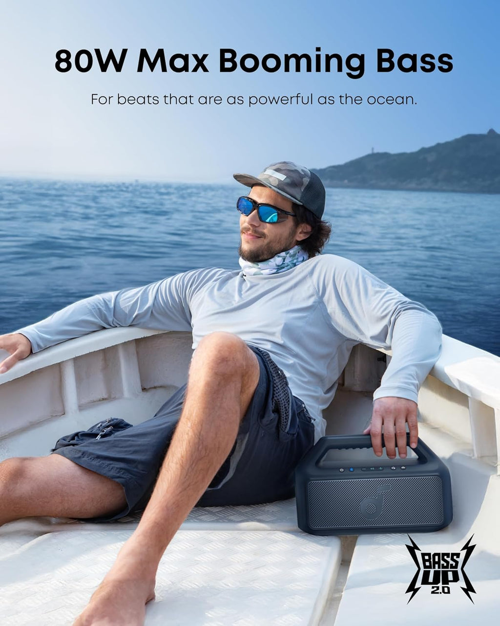 Outdoor Speaker, 80W, Subwoofer, BassUp 2.0, 24H Playtime, IPX7 Waterproof, Floatable, RGB Lights, USB-C, Custom EQ, Bluetooth 5.3, Portable for Camping, Beach, and Backyard wourant