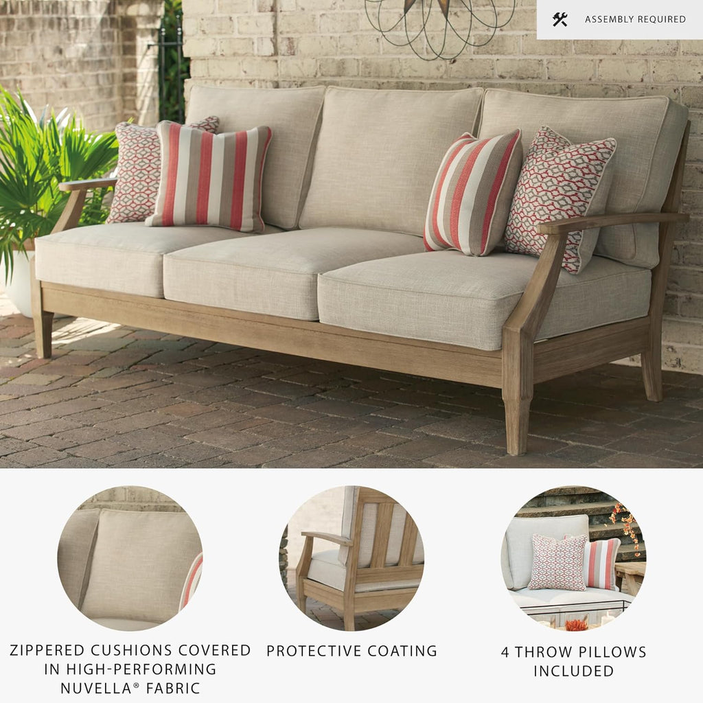 Coastal view outdoor terrace eucalyptus sofa wourant