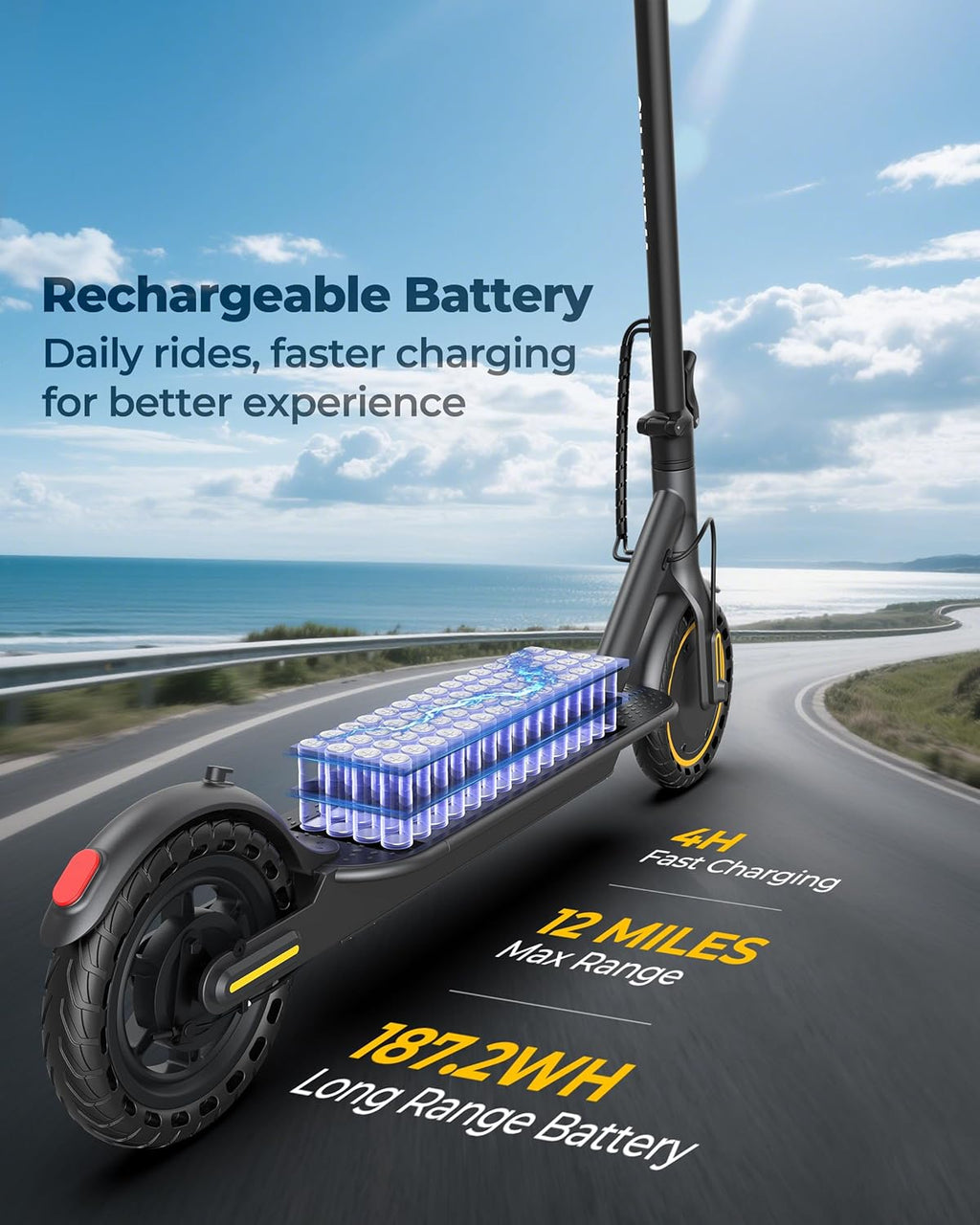 Electric Scooter, 350W/500W Motor, Top Speed 19/22 mph, Max 16/23/28Miles Ranges, Foldable E Scooter for Adults wourant