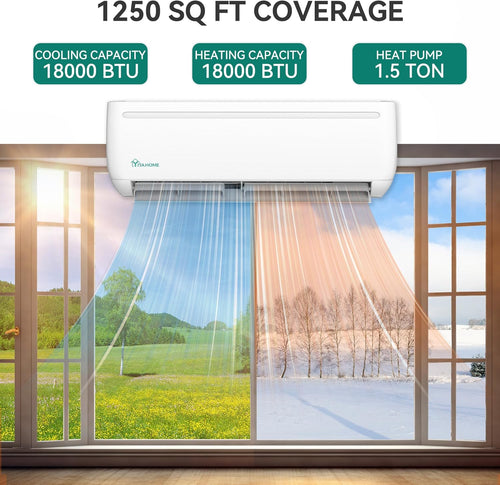 12000 BTU Mini Split Air Conditioner Heat Pump System, Wifi Enabled 20 SEER2 115V Inverter Ductless AC Cool Up to 750 Sq. Ft, Compatible with Alexa, Complete Installation Kit, White wourant