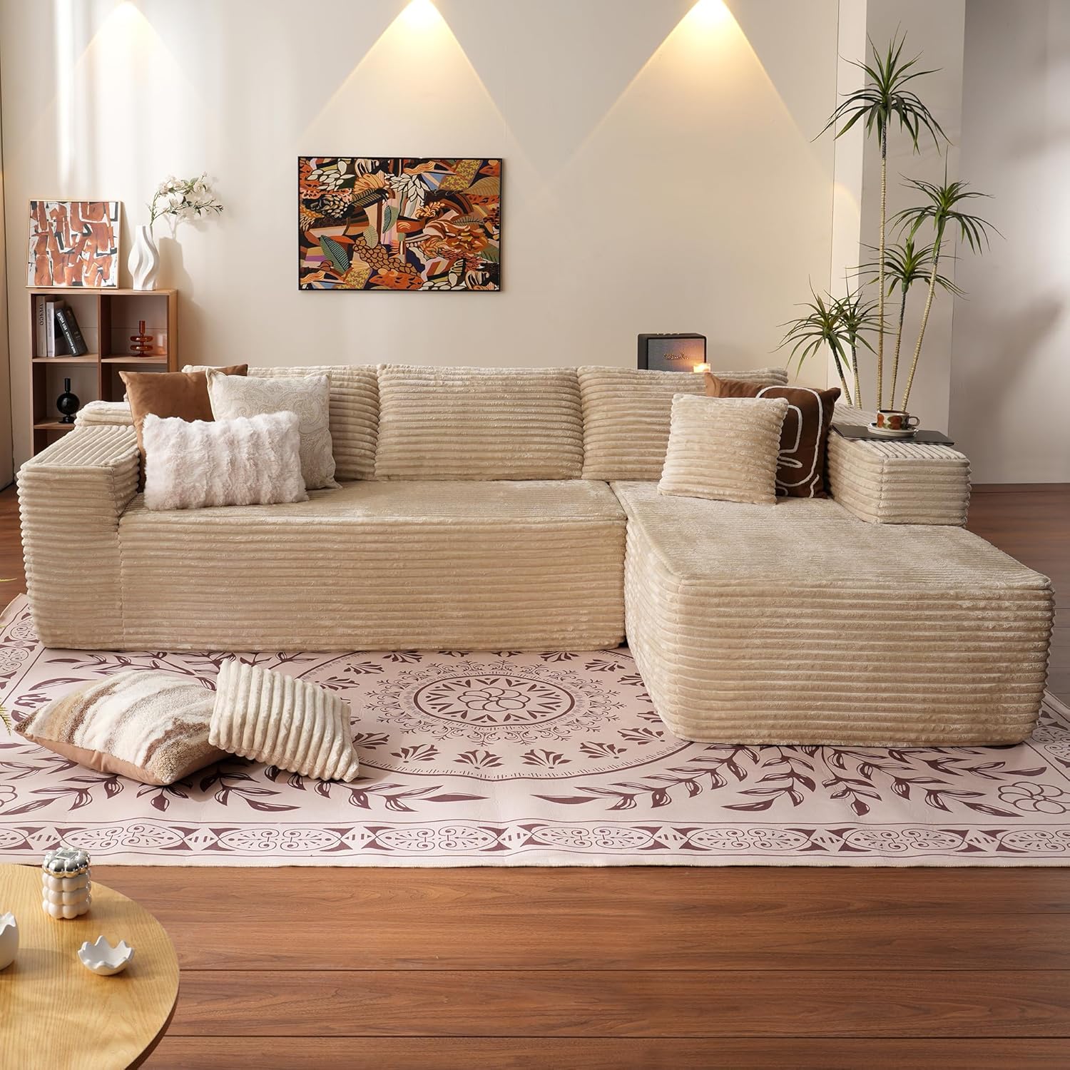 Ovios 104" Cloud Section Sofa L-shaped lounge chair, modern modular sofa wourant