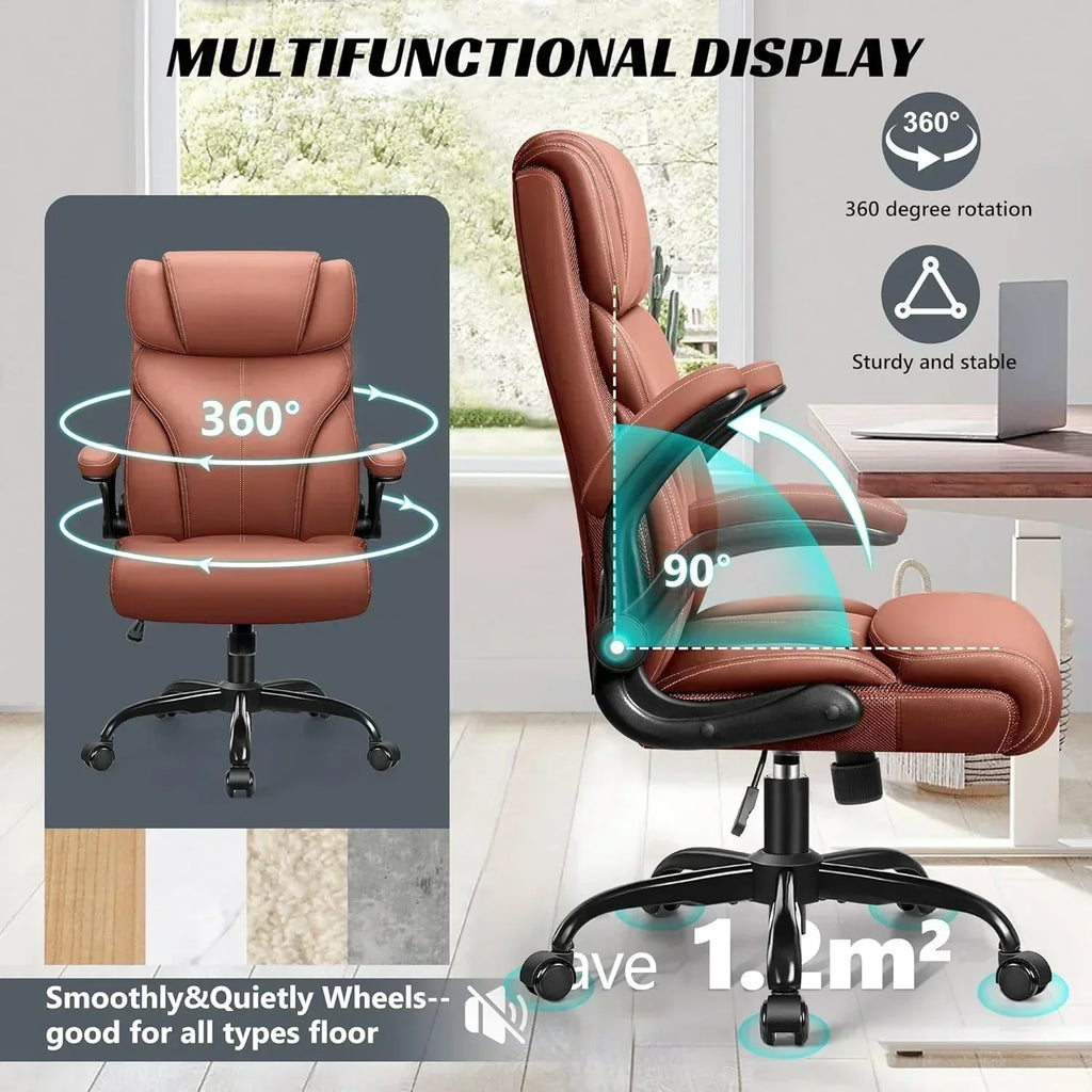 Office Chair Large High-Foot Computer Desk Chair Chair Lumbar Support Rotating Computer Chair wourant