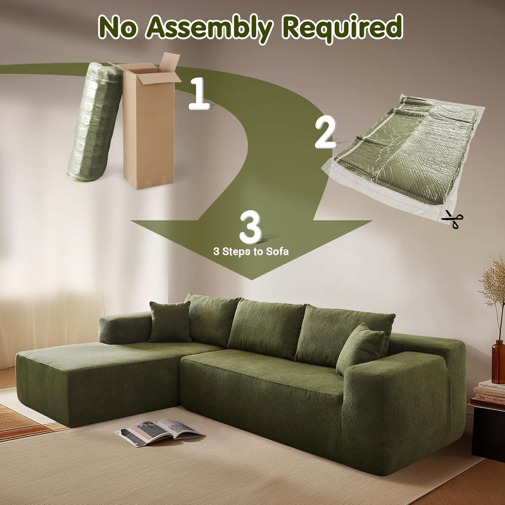 Ovios 104" Cloud Section Sofa L-shaped lounge chair, modern modular sofa wourant