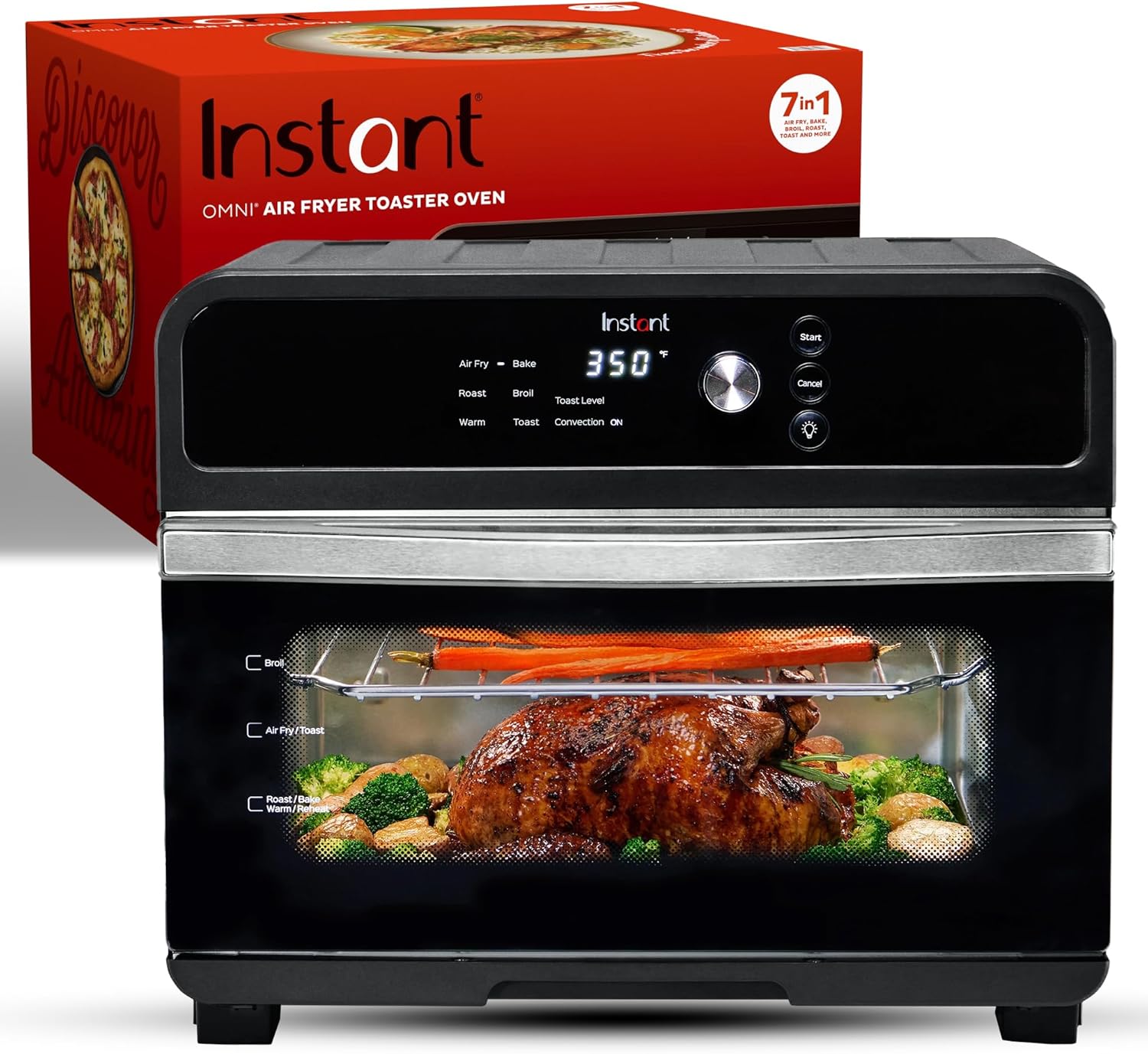 Instant Pot Omni Plus 19QT/18L Toaster Oven Air Fryer, 10-in-1 Functions, Fits 12" Pizza, Crisp, Broil, Bake, Roast, Toast, Warm, Convection, 100+ In-App Recipes, from the Makers of Instant Pot, Black wourant