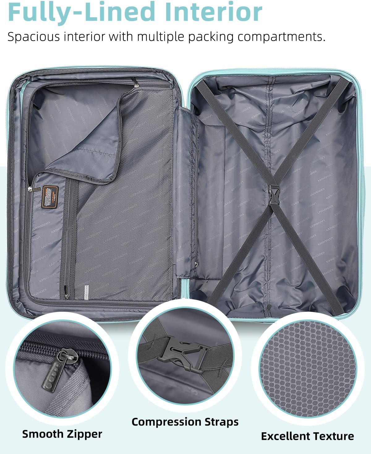 6-piece luggage set, expandable hardshell suitcase set with spinner wheels, lightweight rolling luggage set wourant