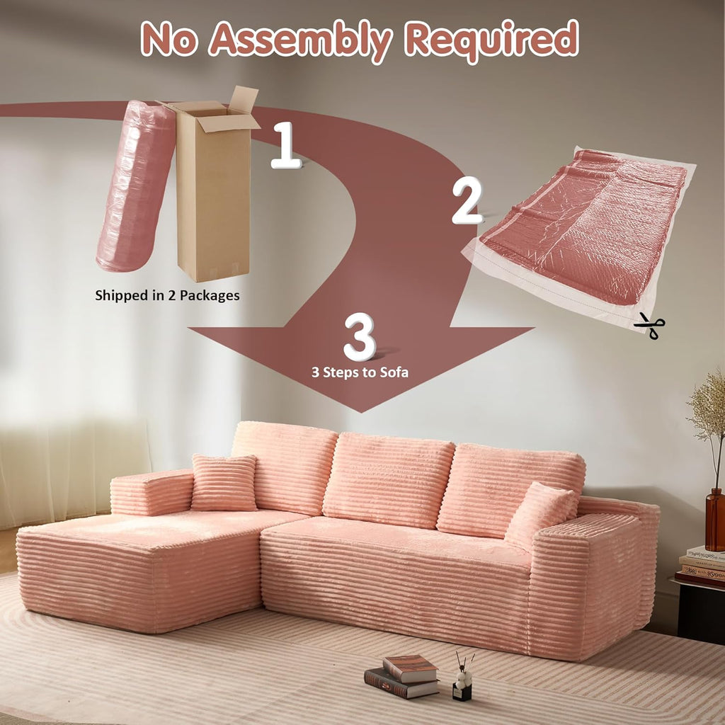 Ovios 104" Cloud Section Sofa L-shaped lounge chair, modern modular sofa wourant