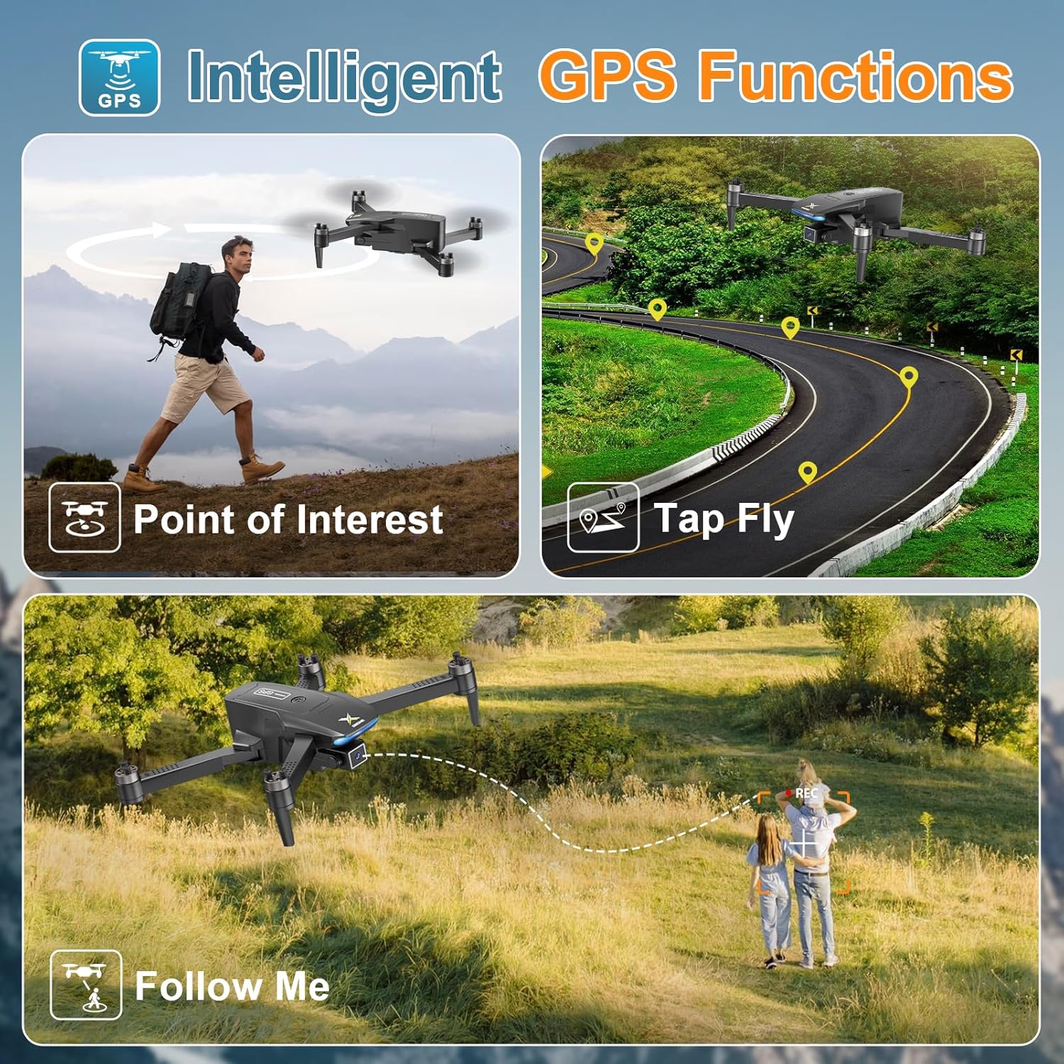 GPS Drones with Camera for Adults 4K, Brushless Motor FPV RC Quadcopter with Auto Return, Follow Me, Headless Mode, 50 Mins Long Flight, Lightweight and Foldable Drone for Beginner wourant
