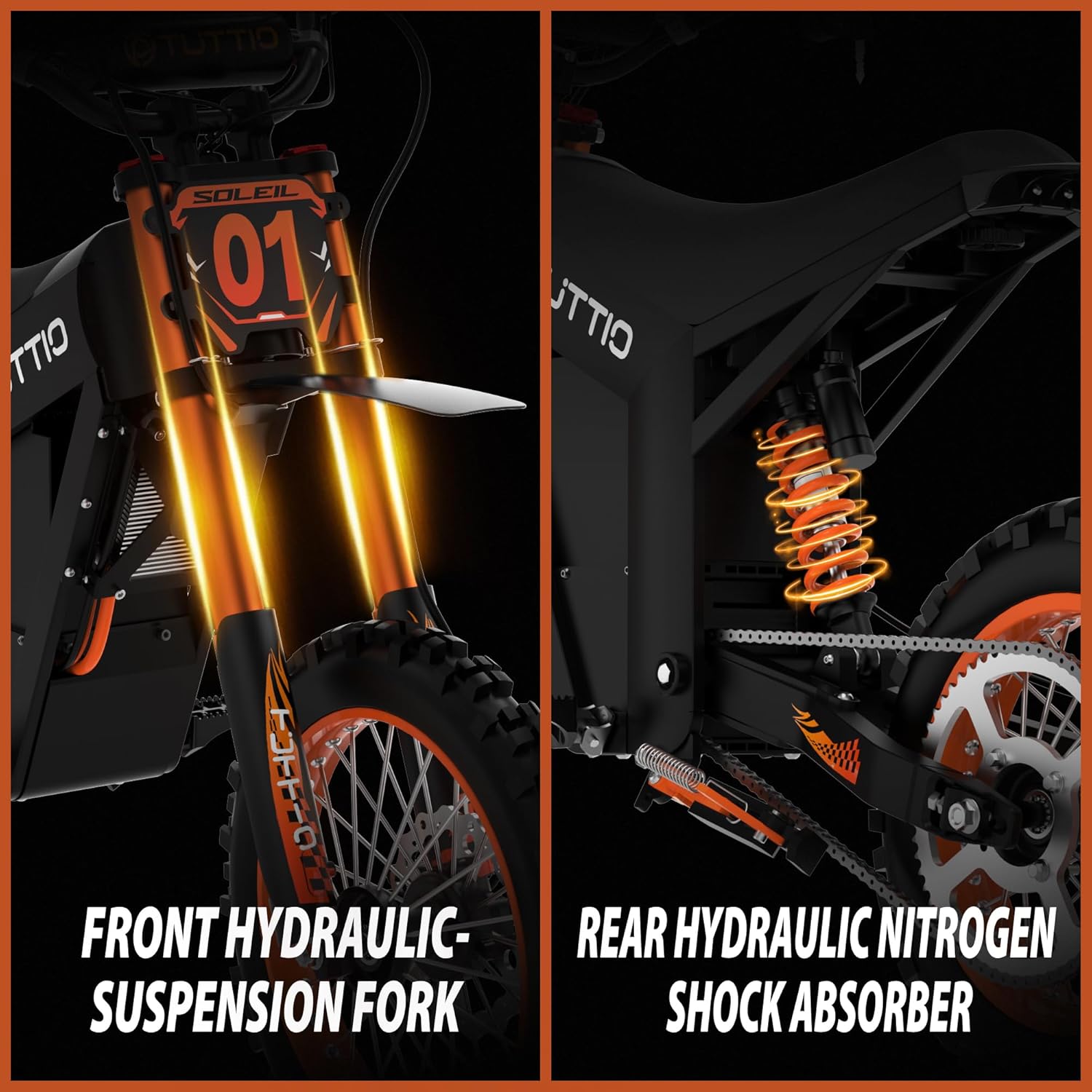 Tuttio Electric Dirt Bike Teens Adults Electric Bike 48V 21AH Removable Battery wourant