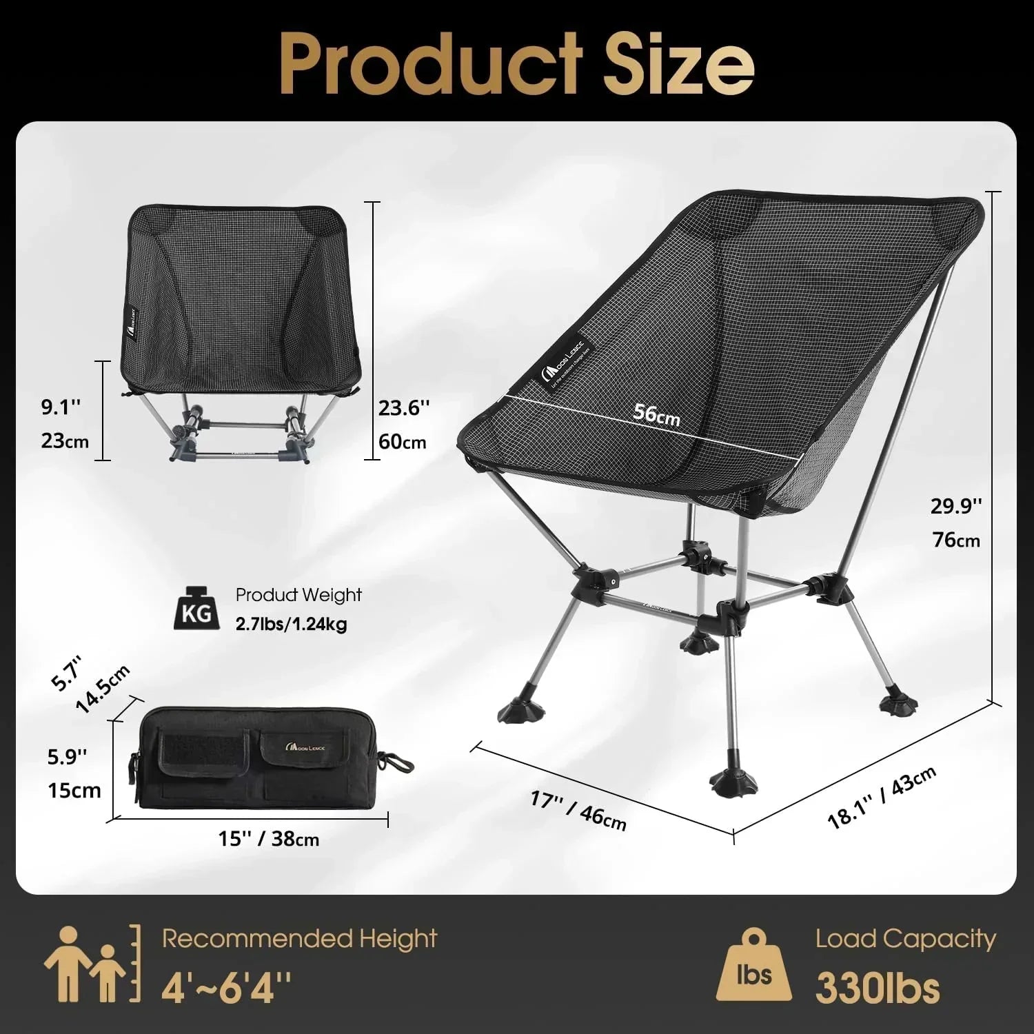Portable Camping Chair Plus Folding Chair for Backpacking and Hiking wourant