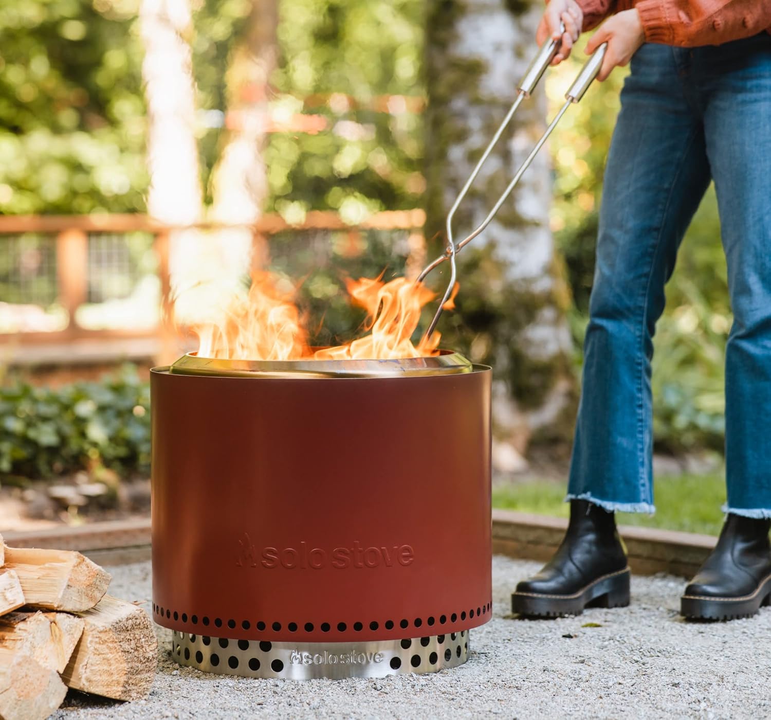 Solo Stove Bonfire 2.0 with Stand, 19.5 Inch Smokeless Fire Pit with Removable Ash Pan - Portable Outdoor Fire Pit - Stainless Steel Wood Burning Fireplace, Ideal for 4-6 People, 21.75 lbs wourant