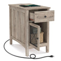 Side Table with Storage End Table with USB Ports and Outlets Nightstand with Charging Station wourant