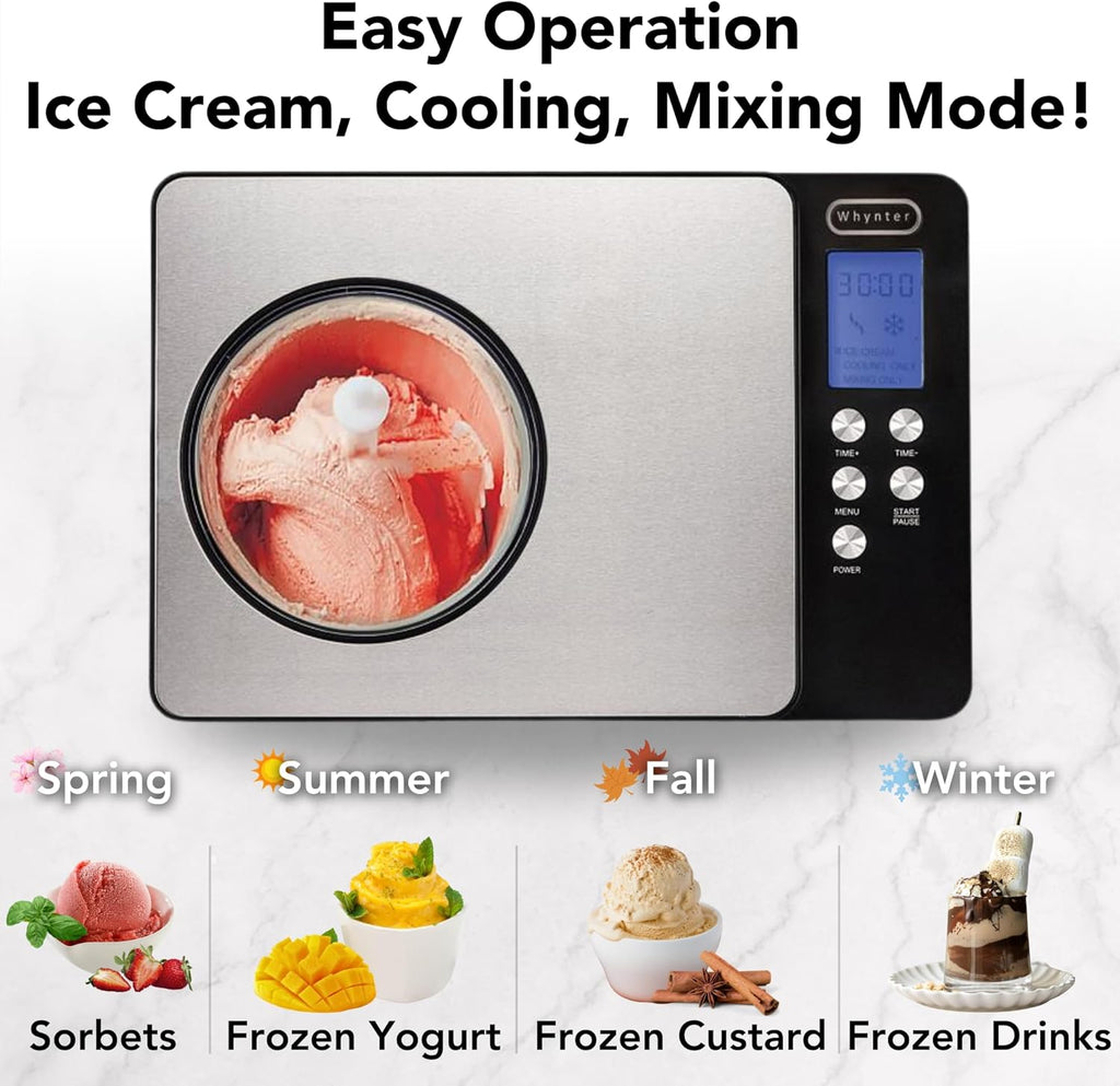 Whynter ICR-300SS 0.5-Quart Stainless Steel Rolled Ice Cream Maker With Compressor wourant