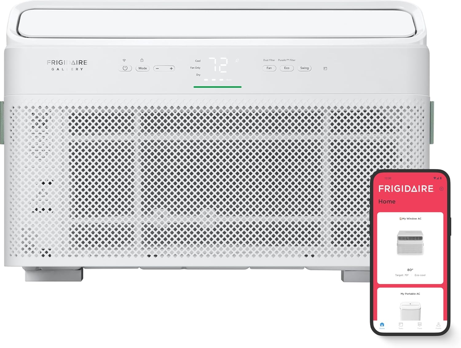 Frigidaire GHWQ103WC1 Inverter Quiet Temp Room Air Conditioner, 10,000 BTU with Wi-Fi Connected, Works with Alexa, Energy Star Certified, Easy-to-Clean Washable Filter, in White wourant