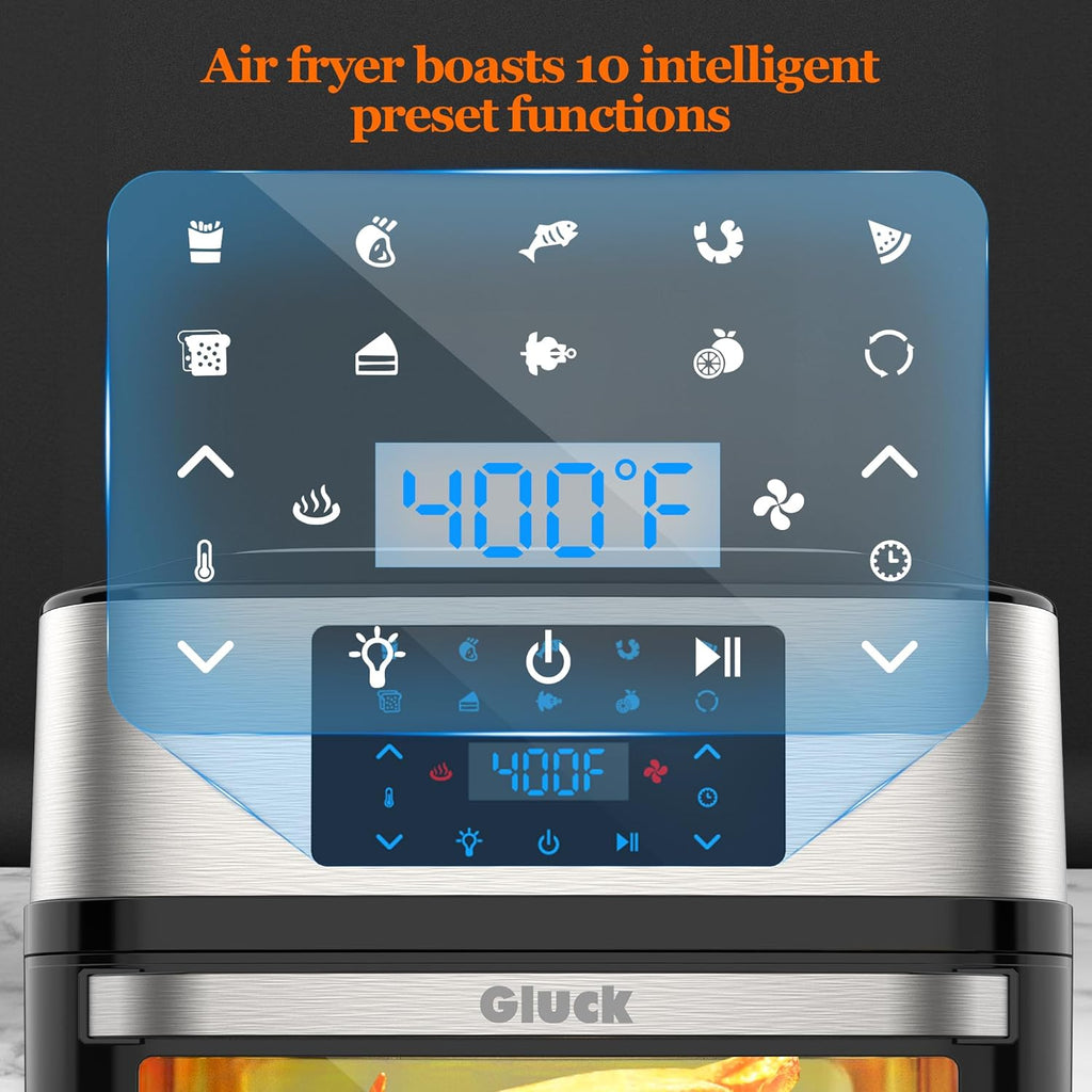 Large 20-quart air fryer 10-in-1 oven-air fryer combo Air fryer with rotisserie rack 3 dehydrating racks wourant