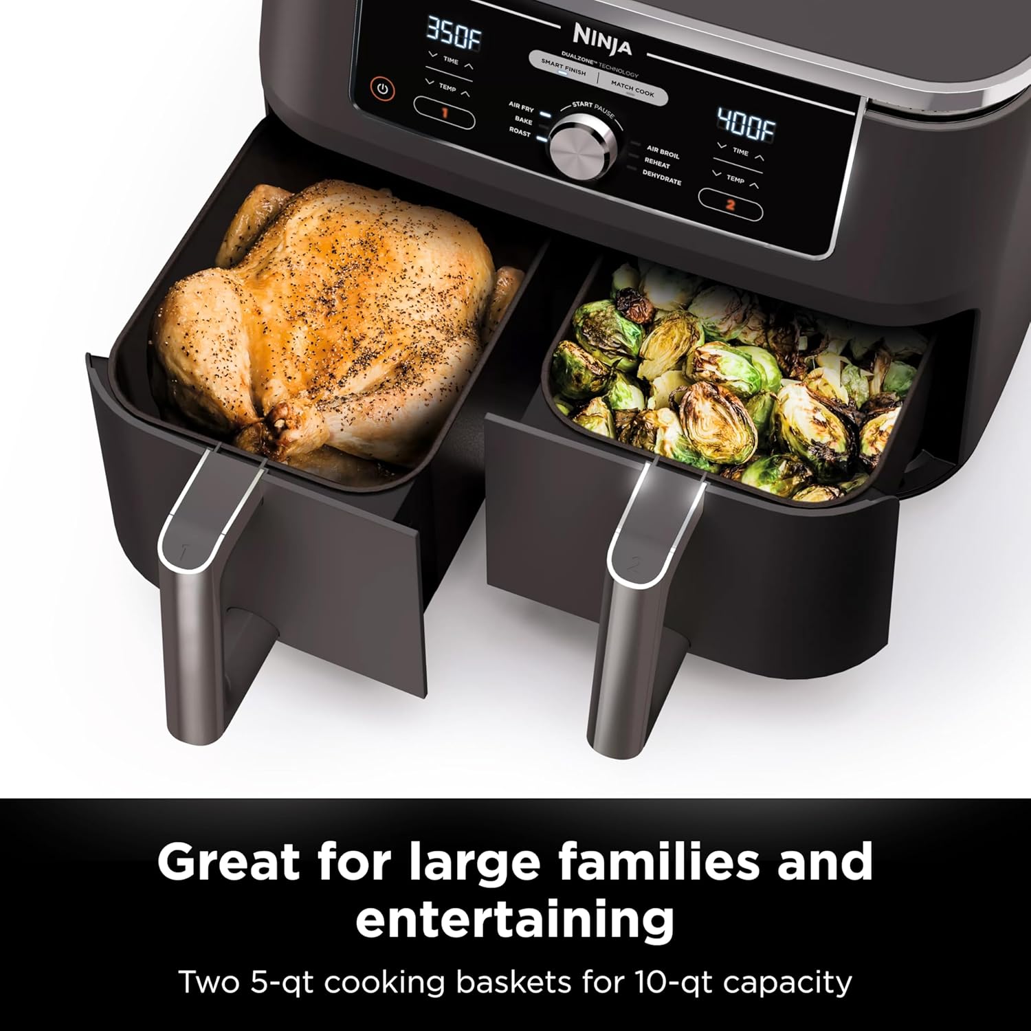 Ninja Foodi 6-in-1 FlexBasket Air Fryer with 7-Quart MegaZone and Basket Divider wourant