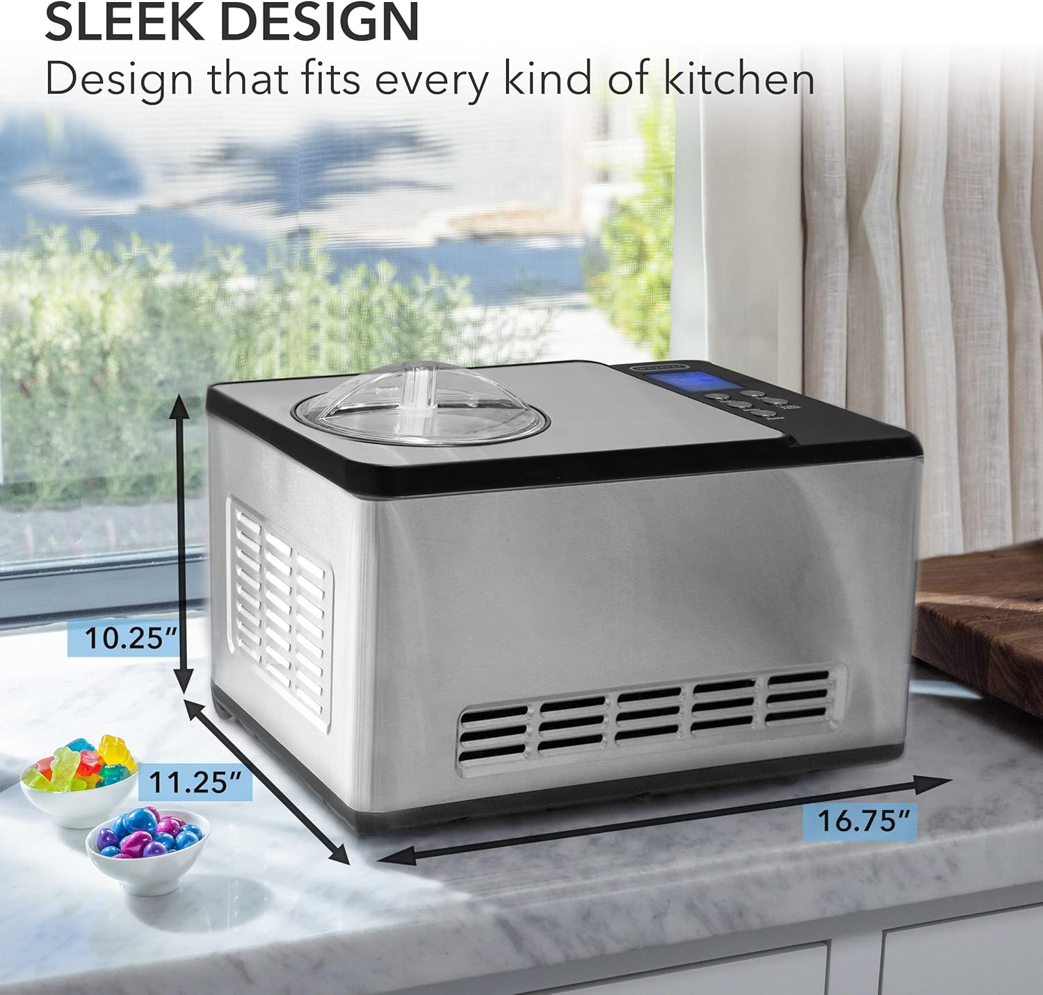 Whynter ICR-300SS 0.5-Quart Stainless Steel Rolled Ice Cream Maker With Compressor wourant