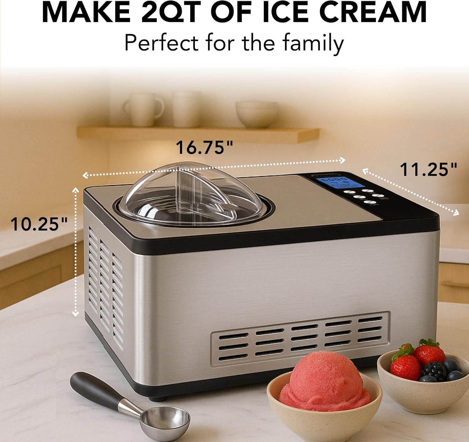 Whynter ICR-300SS 0.5-Quart Stainless Steel Rolled Ice Cream Maker With Compressor wourant