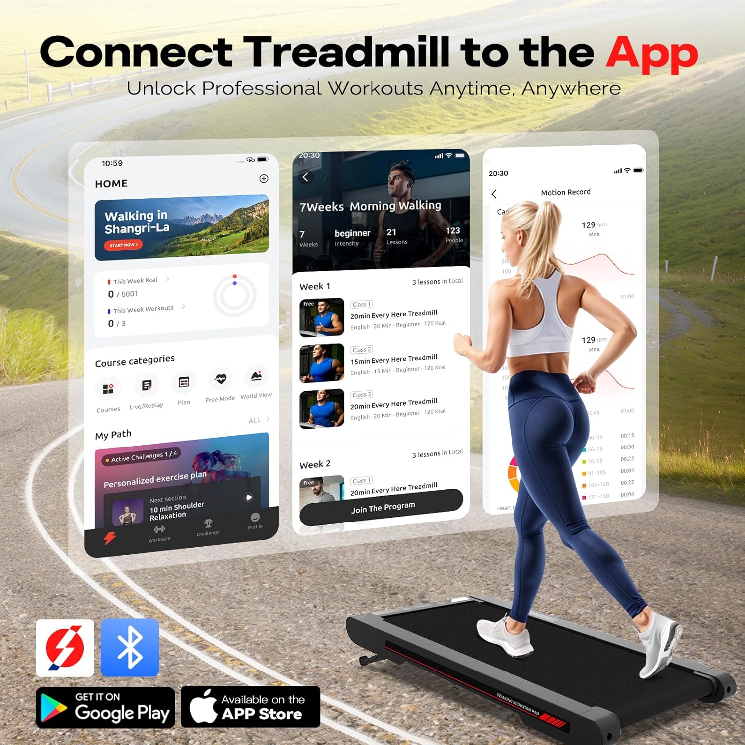 Sperax Walking Vibration Pad with APP, 3 in 1 Under Desk Treadmill, 2.5HP Low Noise Walking Treadmill Pad with Remote Control,Portable Treadmills for Home Office wourant