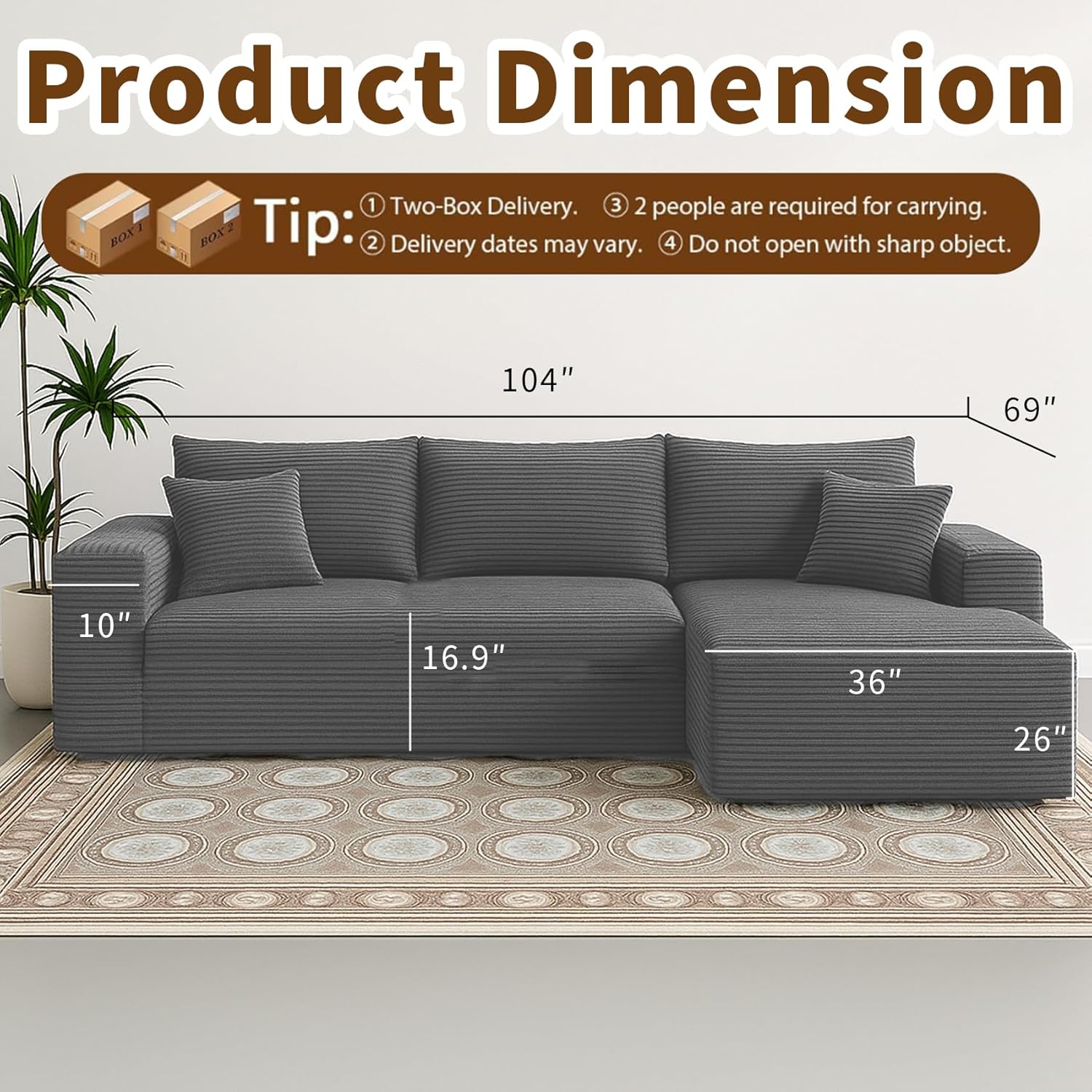 Cloud section sofa and L-shaped recliner modern modular sofa with deep seats wourant