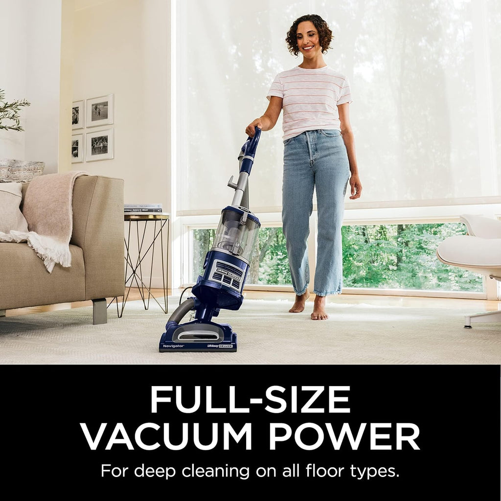Upright Vacuum Navigator Lift-Away Deluxe with Large Dust Cup Capacity HEPA Filter Swivel Steering Upholstery Tool & Crevice Tool wourant