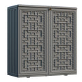 Indoor Outdoor Storage Cabinet Waterproof with Shelf Off White Plastic Outdoor Cabinets wourant