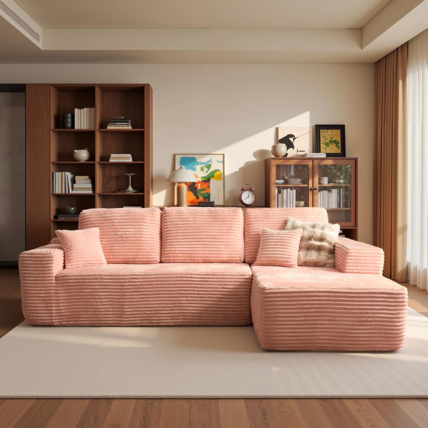 Ovios 104" Cloud Section Sofa L-shaped lounge chair, modern modular sofa wourant