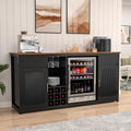 GDLF Large Coffee Bar Cabinet with Fridge Space, Mini Fridge Cabinet with Wine Storage wourant