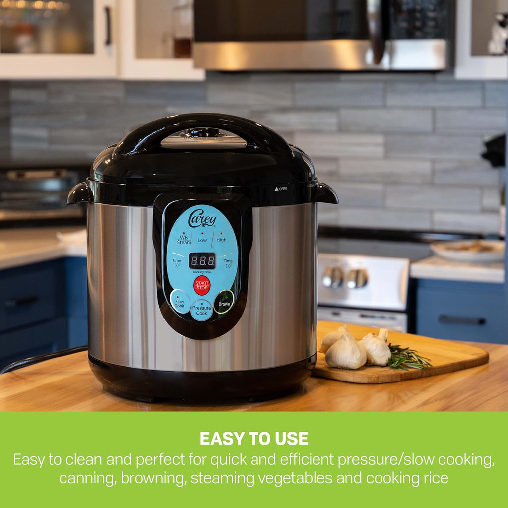 CAREY DPC-9SS Smart Electric Pressure Cooker and Canner, Stainless Steel, 9.5 Qt wourant